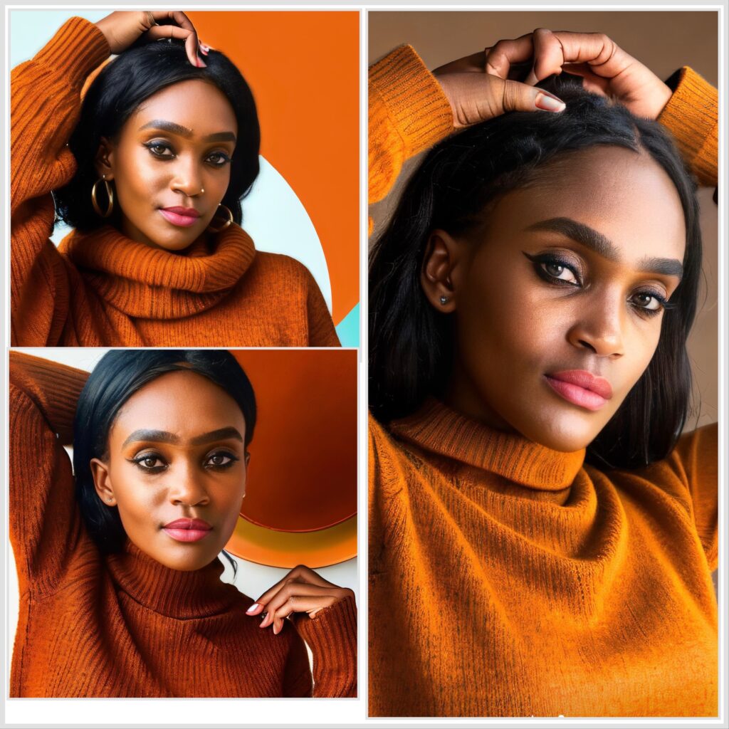 Image of brown orange autumn coloured sweater
