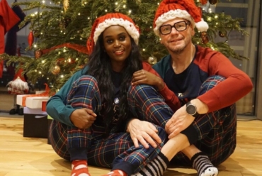Couple-in-Matching-Christmas-Pyjamas