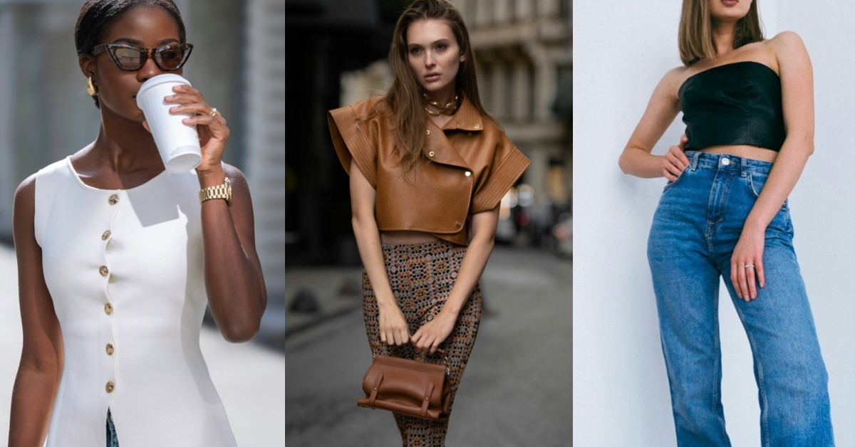 Three stylish women showcasing the must-have wardrobe essentials that can elevate your wardrobe